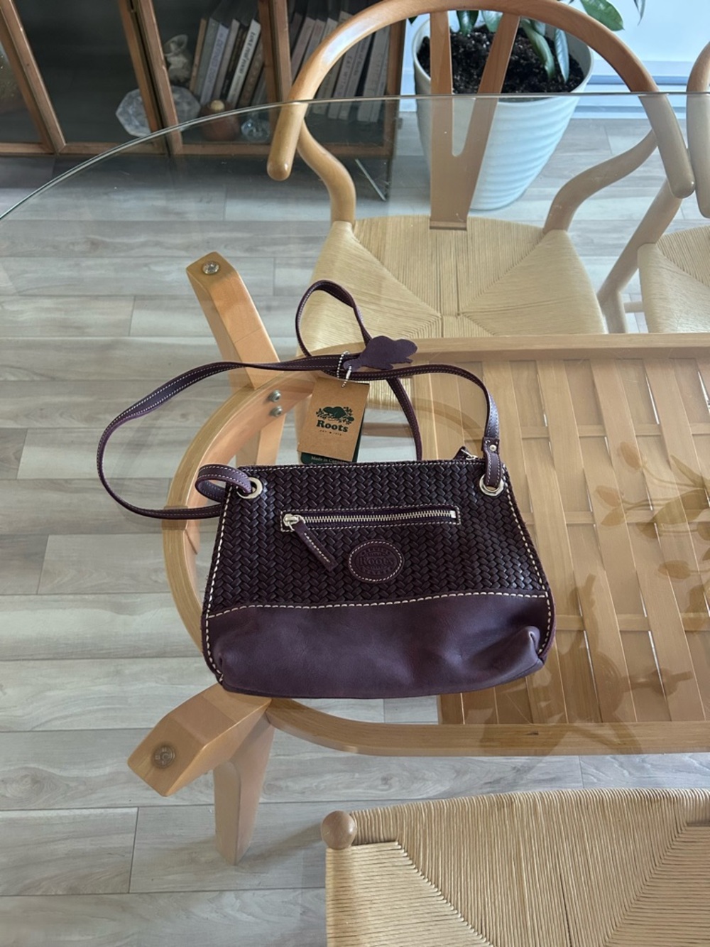 NWT Roots Genuine Leather Crossbody Bag